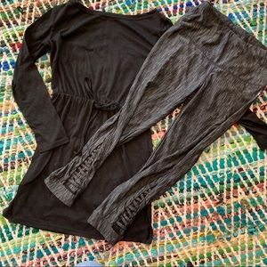 💥LAST CHANCE💥 Set - leggings with cutouts and a black tunic shirt